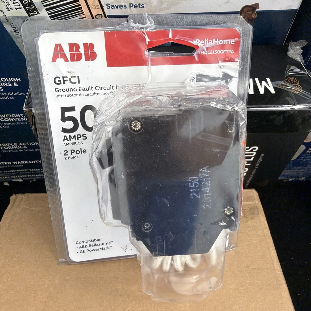 ABB 50A 2-Pole GFCI Breaker THQL2150GFT2A 240V Ground Fault Circuit Interrupter